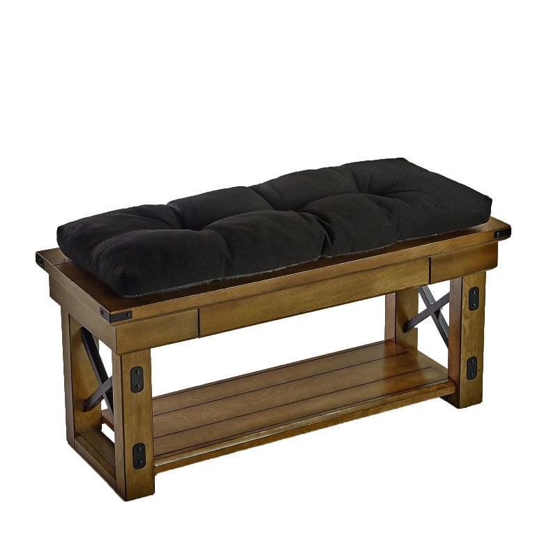 Klear Vu The Gripper Non-Slip Tufted Bench Cushion for Indoor Furniture, Assembled in USA, Entryway Storage, Bay Window, Corner Nook or Piano Seat, 35 Inches, Solid Black - Image 5